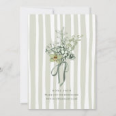 Hand Painted Sage Green Orchids Wedding Einladung (Rückseite)