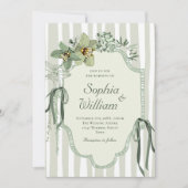 Hand Painted Sage Green Orchids Wedding Einladung (Vorderseite)