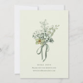 Hand Painted Sage Green Orchids Wedding Einladung (Rückseite)