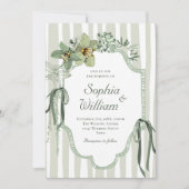 Hand Painted Sage Green Orchids Wedding Einladung (Vorderseite)