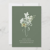 Hand Painted Sage Green Orchids Wedding Einladung (Rückseite)