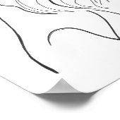 Hand Painted Schnauzer Minimalist Dog Artwork Poster (Ecke)