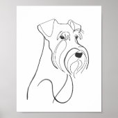 Hand Painted Schnauzer Minimalist Dog Artwork Poster (Vorne)