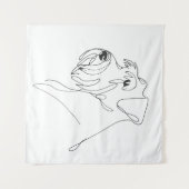 Hand Painted Schnauzer Minimalist Dog Artwork Wandteppich (Vorderseite (Horizontal))