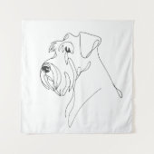 Hand Painted Schnauzer Minimalist Dog Artwork Wandteppich (Vorderseite)