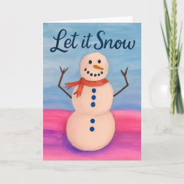 Hand-Painted Snowman Holiday Greeting Karte