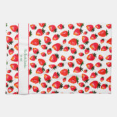 Hand-Painted Strawberry Personalized Boho Spring Geschirrtuch (Horizontal)