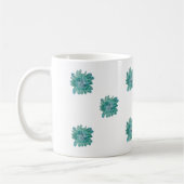 Hand-Painted Style Turquoise Floral Art Mug Kaffeetasse (Links)