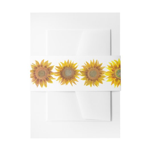 Hand Painted Sunflower Invitation Belly Band (Vorderseite Beispiel)