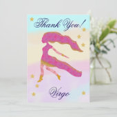 Hand-Painted Virgo Birthday Thank You Dankeskarte (Stehend Vorderseite)