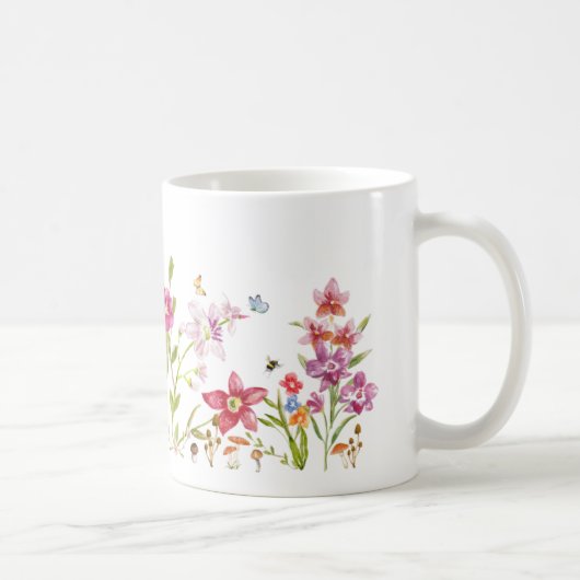 Hand Painted Watercolor Botanical Art Kaffeetasse (Rechts)