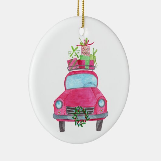 Hand painted watercolor Christmas Keramik Ornament (Rechts)