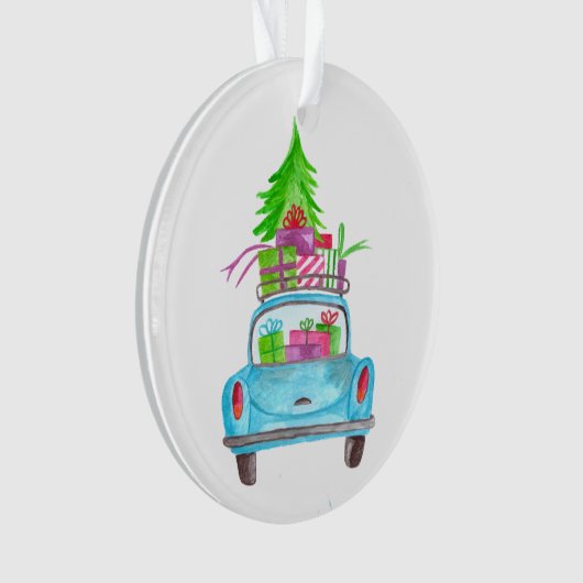 Hand painted watercolor Christmas Ornament (Vorderseite)