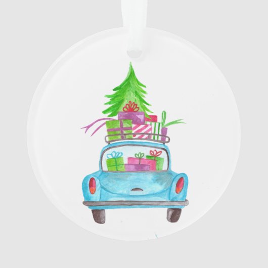 Hand painted watercolor Christmas Ornament (Rückseite)