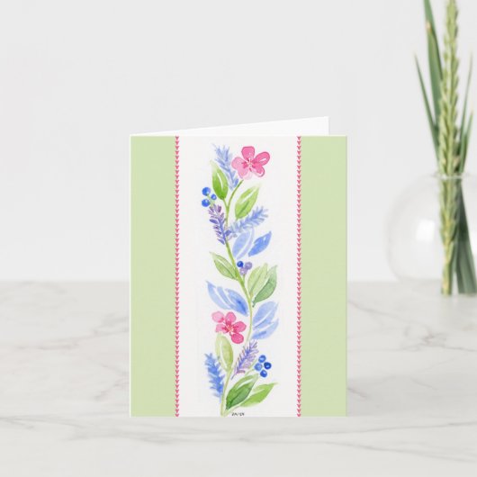 Hand Painted Watercolor Floral Note Blank (Vorderseite)