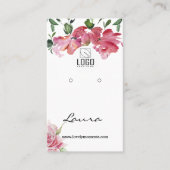 Hand-painted watercolor flowers earring display  visitenkarte (Vorderseite)