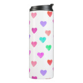 hand painted watercolor hearts pattern Valentine's Thermosbecher (Nach links gedreht)