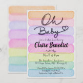 Hand painted, watercolor, unique baby shower einladung (Vorne/Hinten)