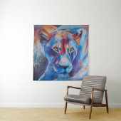 Hand Painted Wild Cat Portrait Wandteppich (Beispiel)