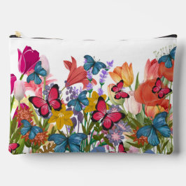 Hand painted wild floral print  zubehörtasche