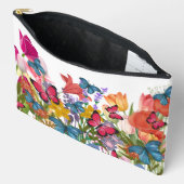 Hand painted wild floral print  zubehörtasche (Offen)
