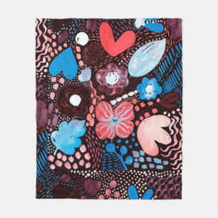 Hand Painting Abstract Watercolor Sketch Doodle Fl Fleecedecke