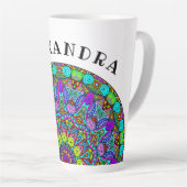 Hand Painting Mandala Clock Face 4 Milchtasse (Rechte Ecke)