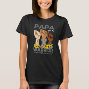 Hand Papa of a Warriep Apnea Awareness Sunfl T-Shirt