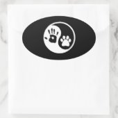 Hand/Paw Yin-Yang-Symbol Ovaler Aufkleber (Tasche)