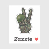 Hand Peace Camouflage Aufkleber (Blatt)