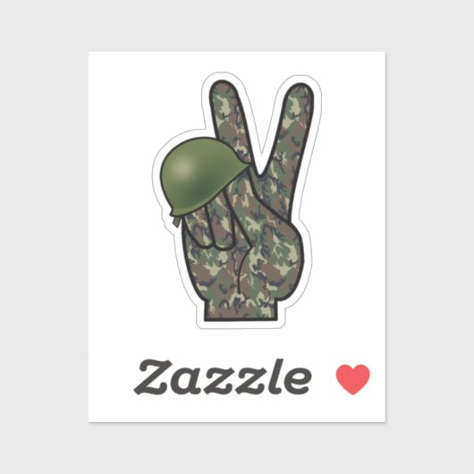 Hand Peace Camouflage Aufkleber (Blatt)