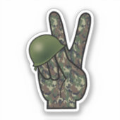 Hand Peace Camouflage Aufkleber (Vorderseite)