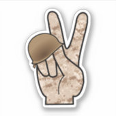 Hand Peace Camouflage Aufkleber (Vorderseite)