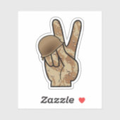 Hand Peace Camouflage Aufkleber (Blatt)