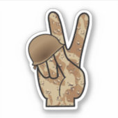 Hand Peace Camouflage Aufkleber (Vorderseite)