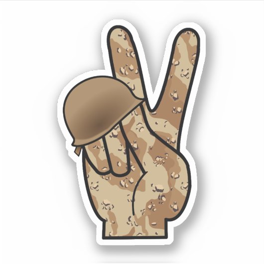 Hand Peace Camouflage Aufkleber (Vorderseite)