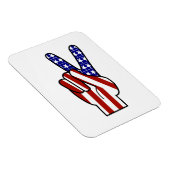 Hand Peace Sign - Red White & Blue Magnet (Rechte Seite)