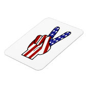 Hand Peace Sign - Red White & Blue Magnet (Linke Seite)