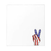Hand Peace Sign - Red White & Blue Notizblock (Vorderseite)