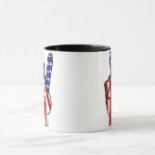 Hand Peace Sign - Red White & Blue Tasse (Zentrum)