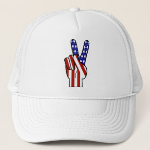 Hand Peace Sign - Red White & Blue Truckerkappe