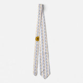 Hand PEACE Symbol V-Zeichen Ukraine Sonnenblume Krawatte (Rückseite)