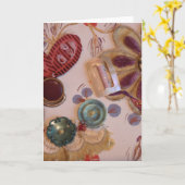 Hand Printed And Sewn Design Karte (Gelbe Blume)