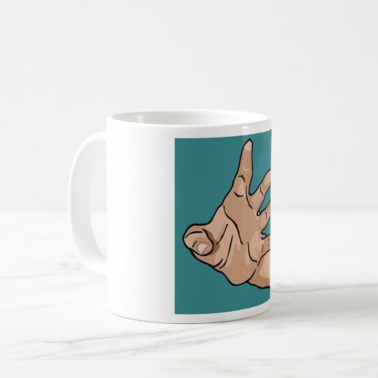 Hand Reaching Kaffeetasse (Vorderseite Links)