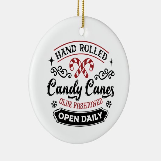 Hand Rolled Candy Cane | Bauernhof Keramik Ornament (Rechts)
