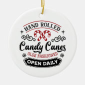 Hand Rolled Candy Cane | Bauernhof Keramik Ornament (Vorne)