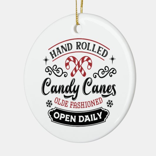 Hand Rolled Candy Cane | Bauernhof Keramik Ornament (Links)