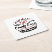 Hand Rolled Candy Cane | Bauernhof Rechteckiger Pappuntersetzer (angewinkelt)