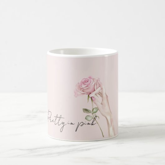 Hand Rosa Rose Kaffeetasse (Mittel)