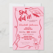 Hand Rot, sie tat es Abschluss Einladung (Vorderseite)